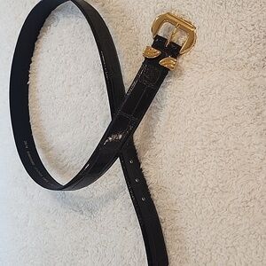 Vintage Navy blue embossed Leather belt